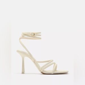 ZARA cream strappy heels